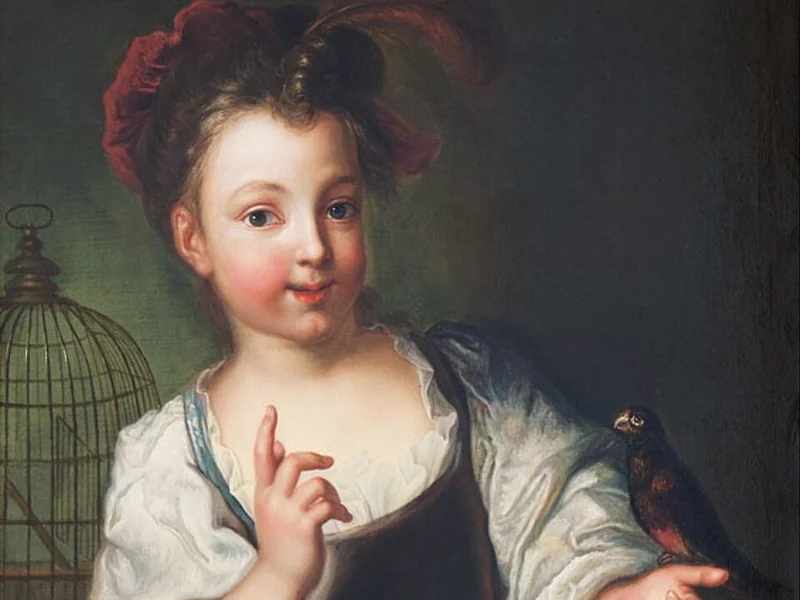 1678-Alexis Grimou - Una ragazzina con un uccello